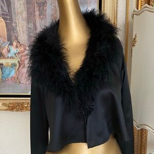 Chantal Thomass For Victoria’s Secret Feather Open Front Jacket